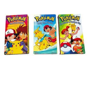 Vintage Pokémon VHS movie lot of 3. The app-Ke Corral, Hang ten, Pikachu